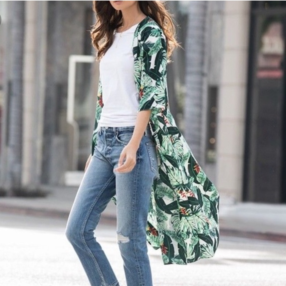 Palm print kimono by Rachel Zoe